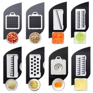 12pcs Multi Function Vegetable Chopper Cutter Carrots Potatoes Grater Set  Manual