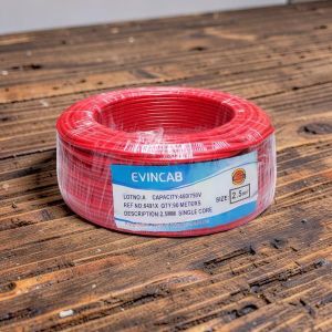 Evin Red 2.5mm Single Core Flame Retardant Resistant to Moisture Wiring Cable 