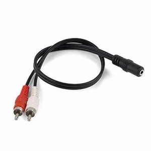 3.5mm Aux Female To 2 RCA Male Jack Adapters Audio Y Cable Splitter