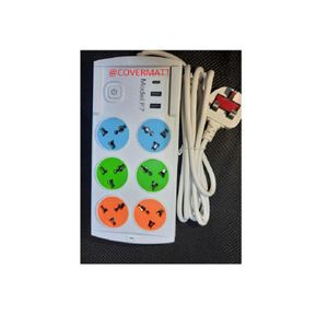 Extension Cables 6 Way With 2 USB and 1 type C Ports Multiplug Power Extension Socket Power Cables.