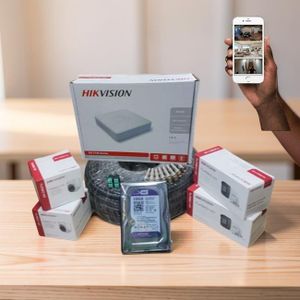 Hikvision 4 Turbo HD 1080P Full HD 2MP Easy Installation Night Vision CCTV Cameras Complete Full System Kit -500GB Harddisk