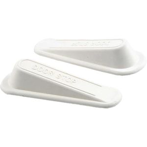 Pack of 2 Door Stop Durable Heavy Duty Floor Door Stoppers Door Wedge White