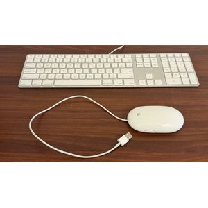 Apple Original Slim Wired USB Keyboard W/ Numeric Keypad A1243 With MOUSE
