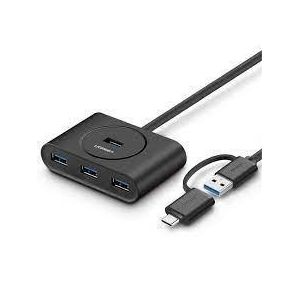 Ugreen  4-Port USB 3.0 Hub with USB-C & USB-A 2-in-1 interface 1M Black – CR113 – UG-40850