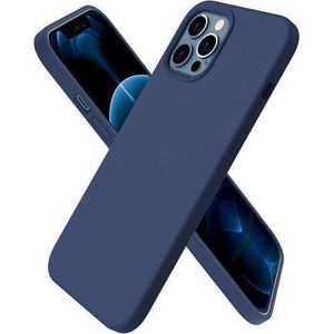 Apple Share this product Compatible with iPhone 12 PRO MAX Case 6.7", Slim Liquid Silicone 3 Layers Full Covered Soft Gel Rubber Phone Case Protective Cover with Microfiber Lining 6.7 inch-Navy Blue