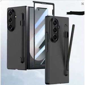 Samsung Galaxy Z Fold 6 Luxury Ultra Thin Matte Pen Slot And Stylus Cover with Steel Film Shockproof Protection Comfortable Grip Phone Case/ cover
