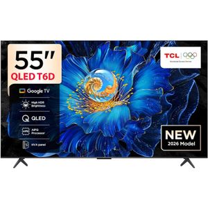 TCL 55T6D 55" QLED Smart TV,4K UHD, Quantum Crystal Display, HDR10+, Dolby Vision, Google TV (2026)+1YR WRTY