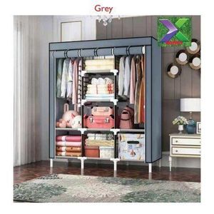 3 Columns Portable Wooden Wardrobe