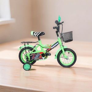 Cartoon Bike Colorful Design Performance Guaranteed Green Size 12 Inch 2-4 years Old 85–100 cm  Children Kids Bike Bicycle with Stabilizer & Front Basket