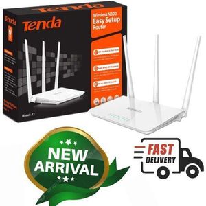 tenda ROUTER  F3 N300 Wireless Router 300Mbps - 2.4GHz, 3 Antennas(Tender)