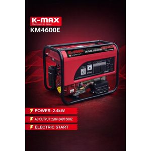 K-Max KM4600E Electric Start Generator 220-240V Output