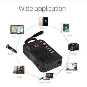 300W Car Power Inverter DC 12V to AC 220V Car Power Inverter 4 USB 4.1A Charging Ports 4 AC Outlets 1 Cigarette Lighter Socket 