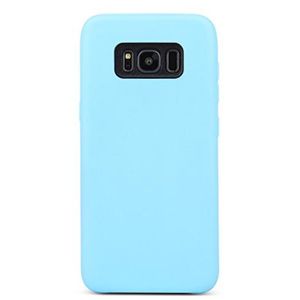 Soft Flexible Silicone Case for Samsung Galaxy S8+, Shockproof Anti-Scratch Slim TPU Protective Back Cover (Light Blue)