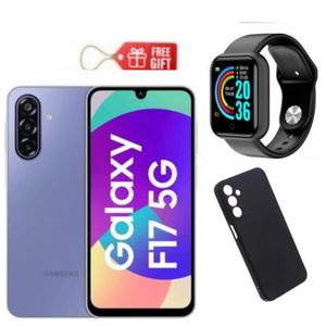 Samsung  Galaxy F17 5G, 6.7", 128GB ROM + 4GB  RAM (Dual SIM), 5000mAh,  Violet + Smart Watch & Phone Cover 