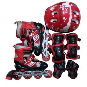 Red Roller Skates with Helmet and Protective Guards/ Complete Set Roller skates Kit