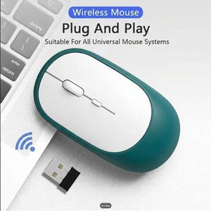 Wireless  Bluetooth + 2.4G Dual-mode Rechargeable Optical Mouse - (Green)