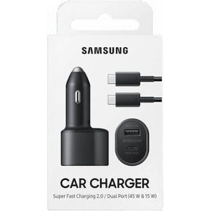 Samsung Super Fast Dual Car Charger Adapter(45W+15W) Two Port Pd With USB Type C-C Charging Data Cable...h