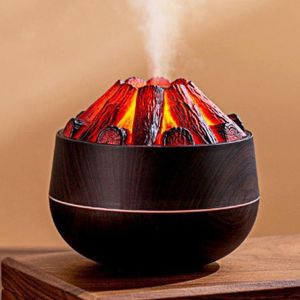 Real Charcoal Simulator Humidifier / Aroma Diffuser – 3D Flame Effect with 7-Color LED Lights, 300ml Tank, 4-8 Hours Runtime, Auto Shut-Off, Silent Operation for Home Bedroom Office Relaxation