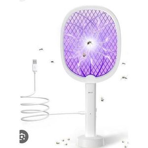 Rechargeable Electric Mosquito Swatter Zapper Racket With USB Charging Base