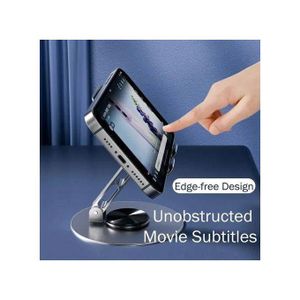 Aldeepo Aluminum Alloy Portable Folding Stand Compact & Portable All-Metal Foldable Lazy Desktop Phone Holder, Multi-Angle Adjustable