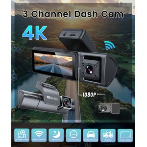 4K Full HD 3 Channel Dash Cam