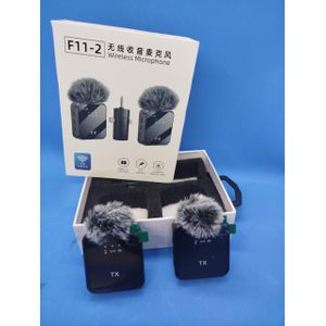 F11-2 3-in-1 Wireless Lavalier Microphone Dual Mic with Noise Cancelling for iPhone, Type-C, and Camera