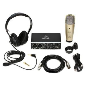 Behringer U-PHORIA STUDIO PRO Recording Bundle with a 2x2 Interface, Condenser Mic & Headphones