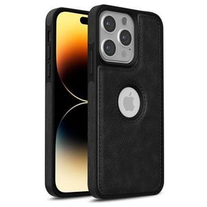 Black Full Hard Case Classic Soft PU Leather Cover Case For IPhone 14 Pro Max