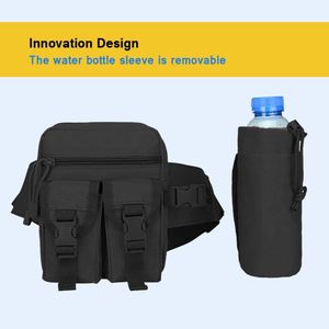 Waist Pack Bag Pouch Fanny Pack With Water Bottle Holder, SYIDINZN Outdoor Waterproof Waist Shoulder Bag for Cycling Camping Climbing Hiking Trekking Running Hunting Fishing Travel