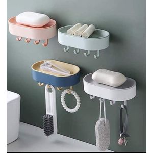 Bathroom Soap Dish, Flip-top Soap Box, Wall-mounted No-drilling Soap Holder  With Drainage