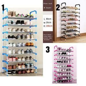8-Tier Adjustable Shoe Rack – Steel Frame Organizer (80×26×166cm)
