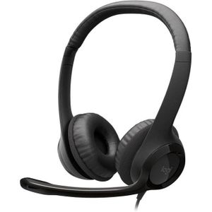 Logitech H390 Wired Headset for PC/Laptop, Stereo Headphones with Noise Cancelling Microphone,