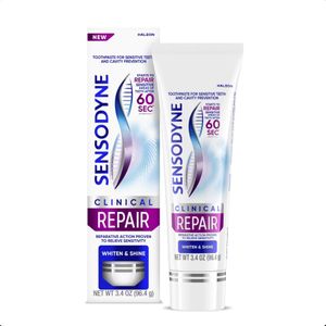 Sensodyne Clinical Repair Whiten & Shine Toothpaste for Sensitivity Relief, 3.4 oz