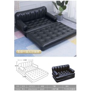 5-in-1 Inflatable Pull-Out Sofa Bed – 2-Seater Convertible Air Couch with Manual Pump