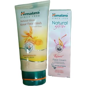 Himalaya Natural Glow Kesar Face Wash + Face Cream GLOWING SKIN NOURISHING HEALTHY jm