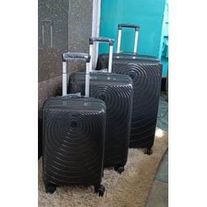 3PCS Travel Luggage Set – Hard Case Rubber Suitcases with Smooth Wheels