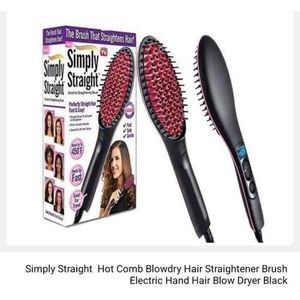 Simply Straight Electric Hair Straightening Brush Comb Hot Air