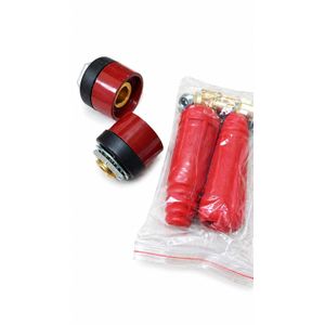 Welding Cable Connector Plug Set 35-50 Dinse Type – Heavy Duty Brass Welding Socket & Plug Kit
