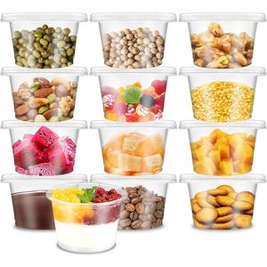 Plastic Dessert Cup with Lid, 50Pcs Individual cupcake Container 150ML