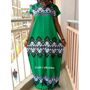 Fashion African Fashion Print Patchwork Dress Women Clothes Pocket