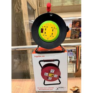 25m 2.5mm Strong Heavy Duty Cable Reel, Plated Aluminum Wire Industrial Power Extension Cable with 4 Ports 