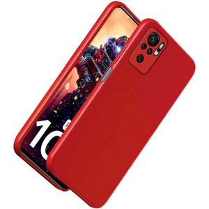 Soft Flexible Silicone Case for Xiaomi Redmi Note 10, Shockproof Anti-Scratch Slim TPU Protective Back Cover (Maroon)