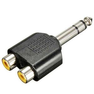 6.35mm 1/4 Inch Male Stereo To 2 Dual RCA Female Y Splitter
