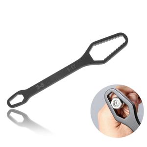ShebSheb 3‑17 mm Double‑Ended Adjustable Ratchet Wrench, Universal Self‑Tightening Torx Spanner, 8‑17 mm & 3‑8 mm Dual‑Head Multifunctional Hand Tool, Black