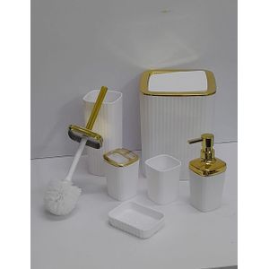 6-in-1 Square Bathroom Accessories Set – Soap Dish, Toothbrush Holder & Organizer