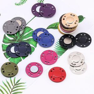 6 pieces Sewing Metal Buttons Magnet Stone Colorful Automatic Magnetic Snap Buttons Invisible Suitcase Bag Coat Buckle DIY Craft - One colour will be sent