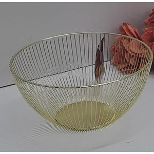 Gold Countertop Fruit Bowl/ basket For Fruits, Breads, Vegetables,Snacks 