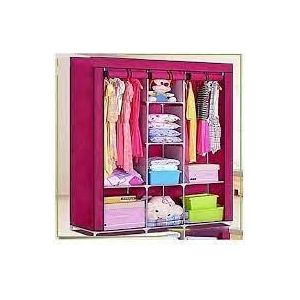 Premium 3-Column Portable Metallic Wardrobe