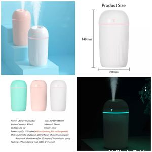 420ML Colourful Nightlight Humidifier – USB Ultrasonic Aroma Diffuser