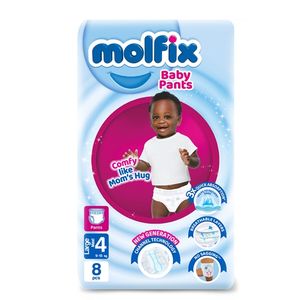 Molfix Baby Diaper (Large) Size 4, 8x12 Small Pack
